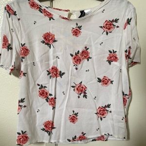 H&M White Floral Top